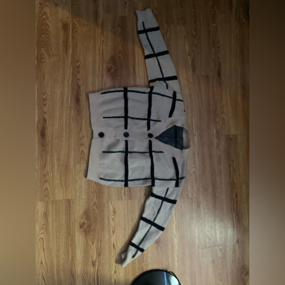 Plaid Button-Up Women's Sweater